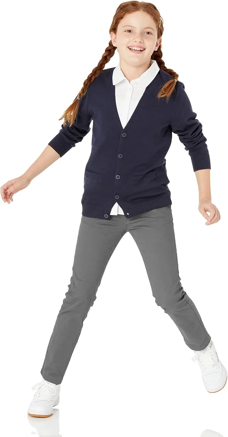 Amazon Essentials Girls and Toddlers' Uniform Slim Fit Cardigan Sweater