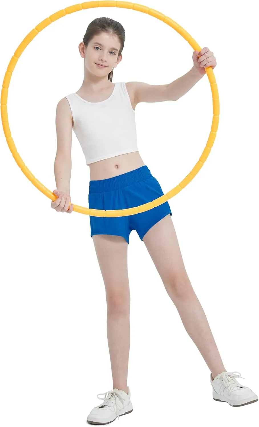 Aurefin Girls Lightweight Athletic Shorts, Quick Dry Running Shorts with Zip Pocket, Workout Sports Short for Teen Kids
