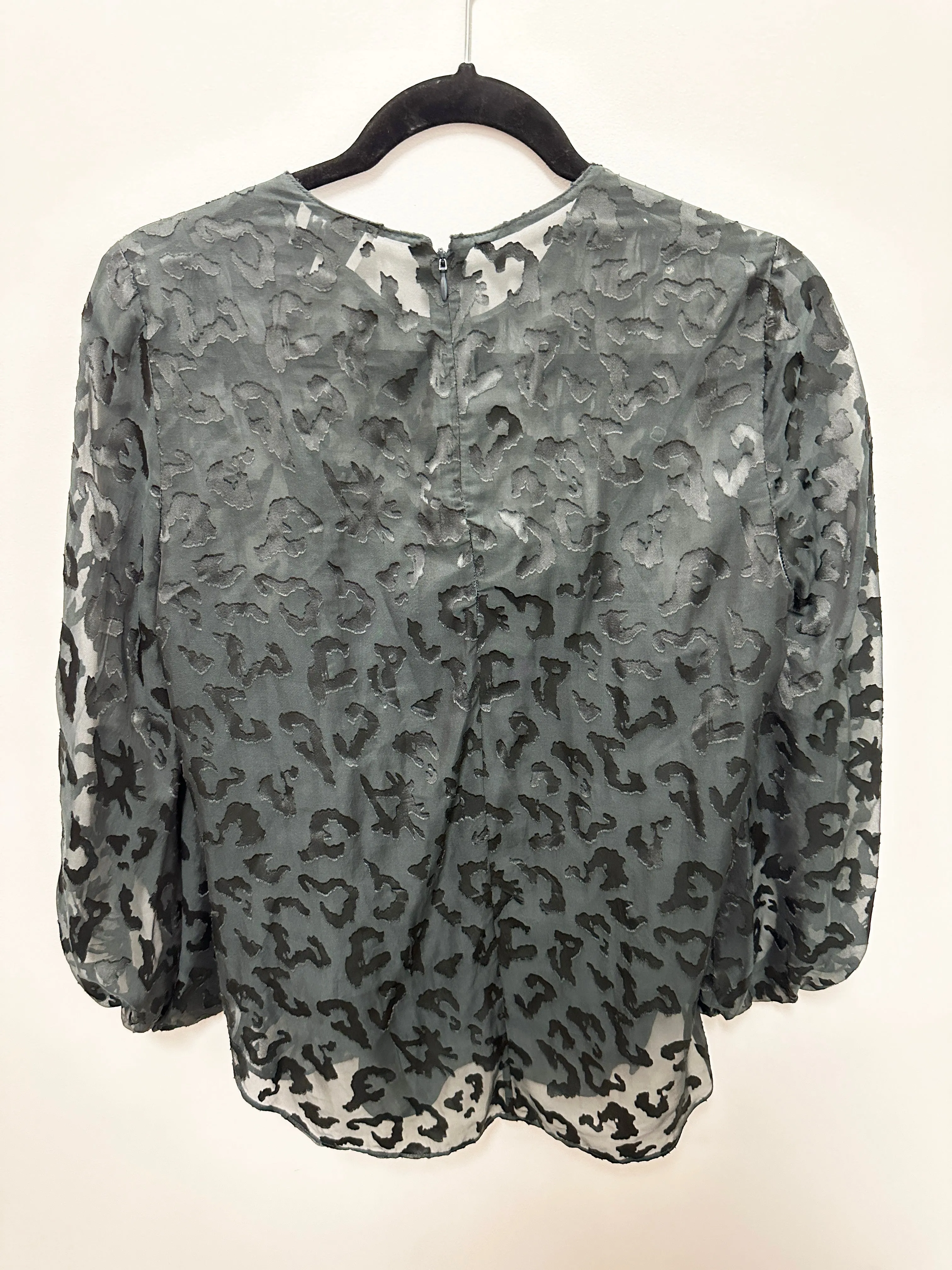 Balloon Sleeve Classic Blouse in Dark Green