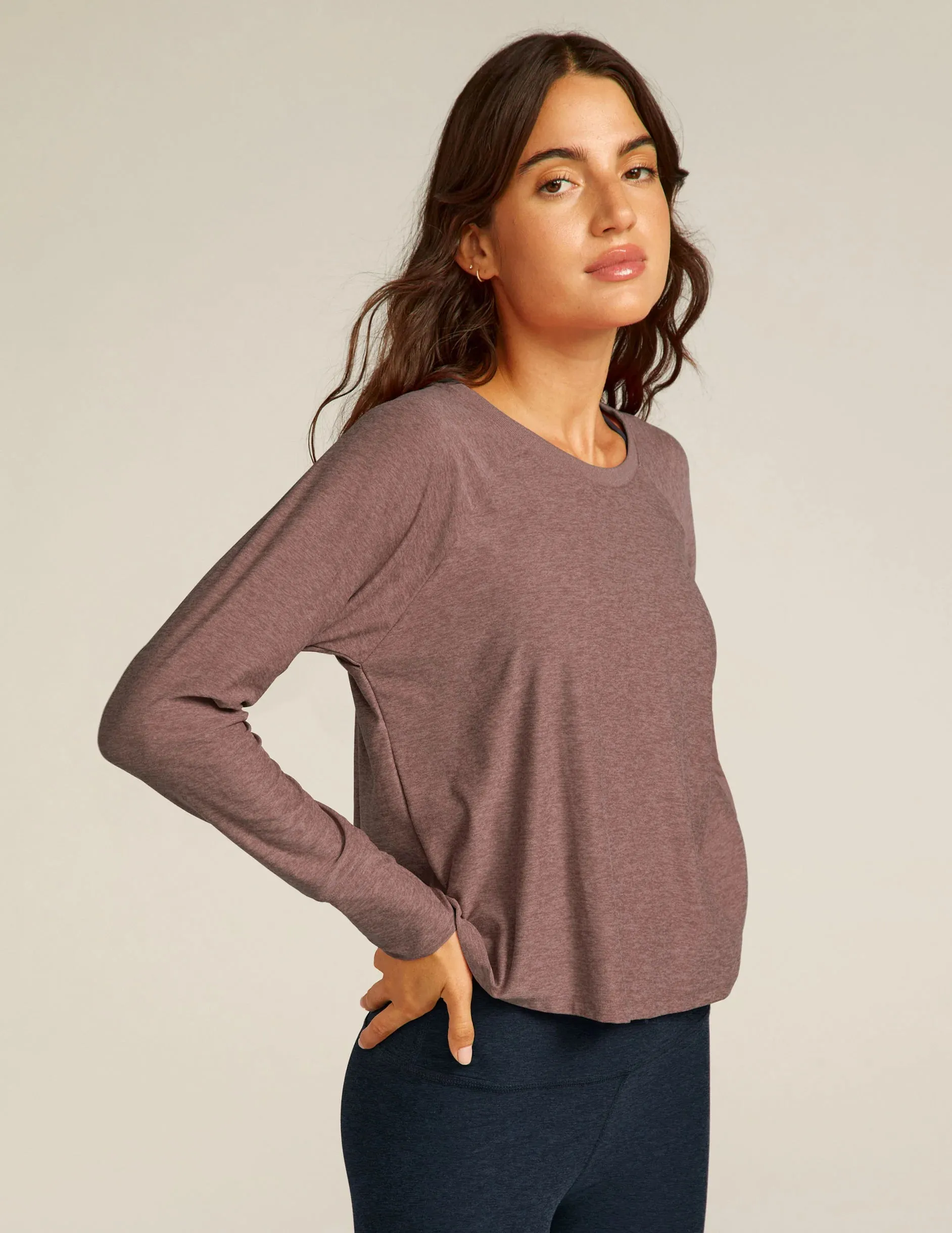 Beyond Yoga Featherweight Daydreamer Pullover - Rose Brush Heather