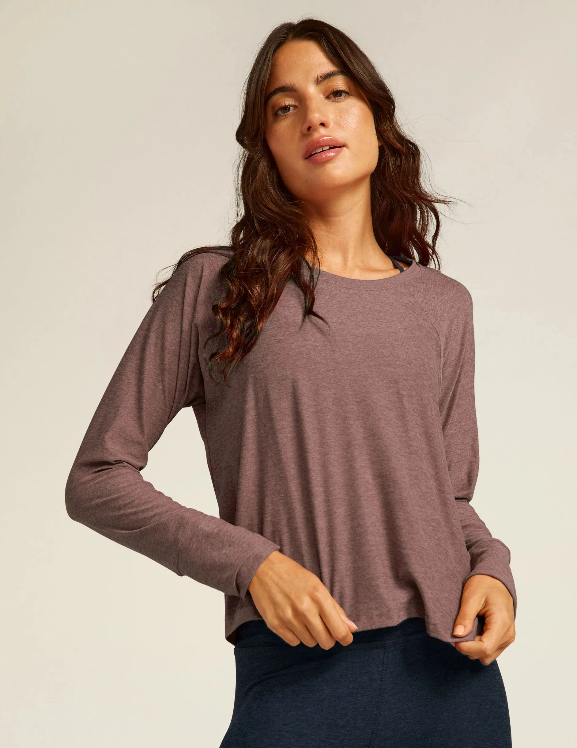 Beyond Yoga Featherweight Daydreamer Pullover - Rose Brush Heather