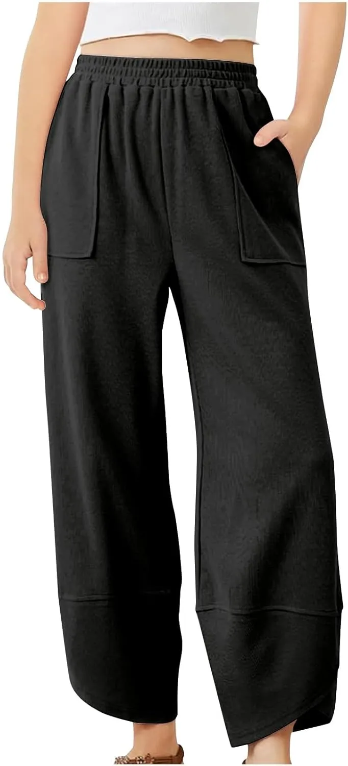 Cargo Sweatpants for Boys Girls High Elastic Waisted Bottom Hip Hop Dance Jogger Pants Versatile Streetwear Pants