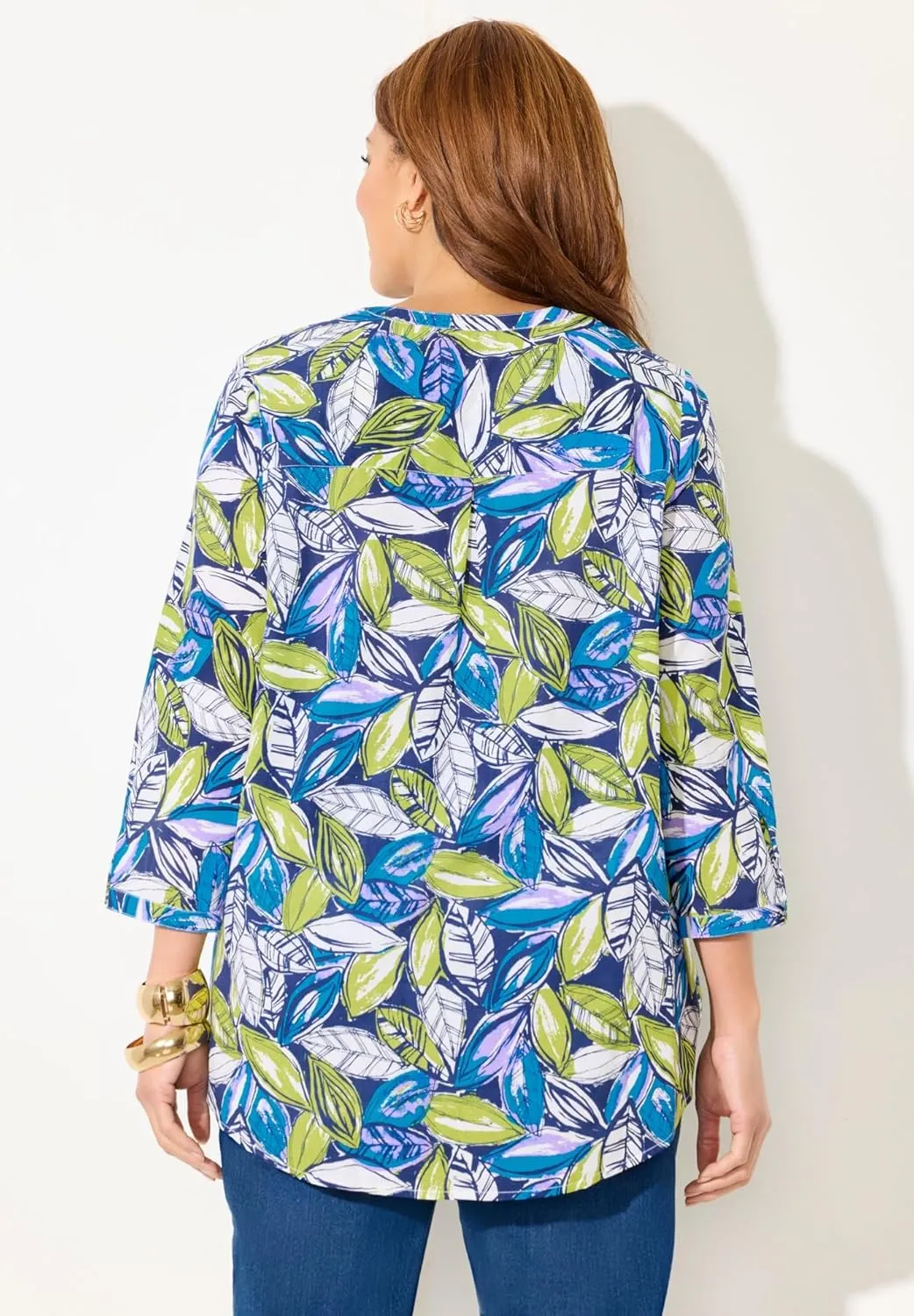 Catherines Women's Plus Size Petite Pintuck Buttonfront Blouse
