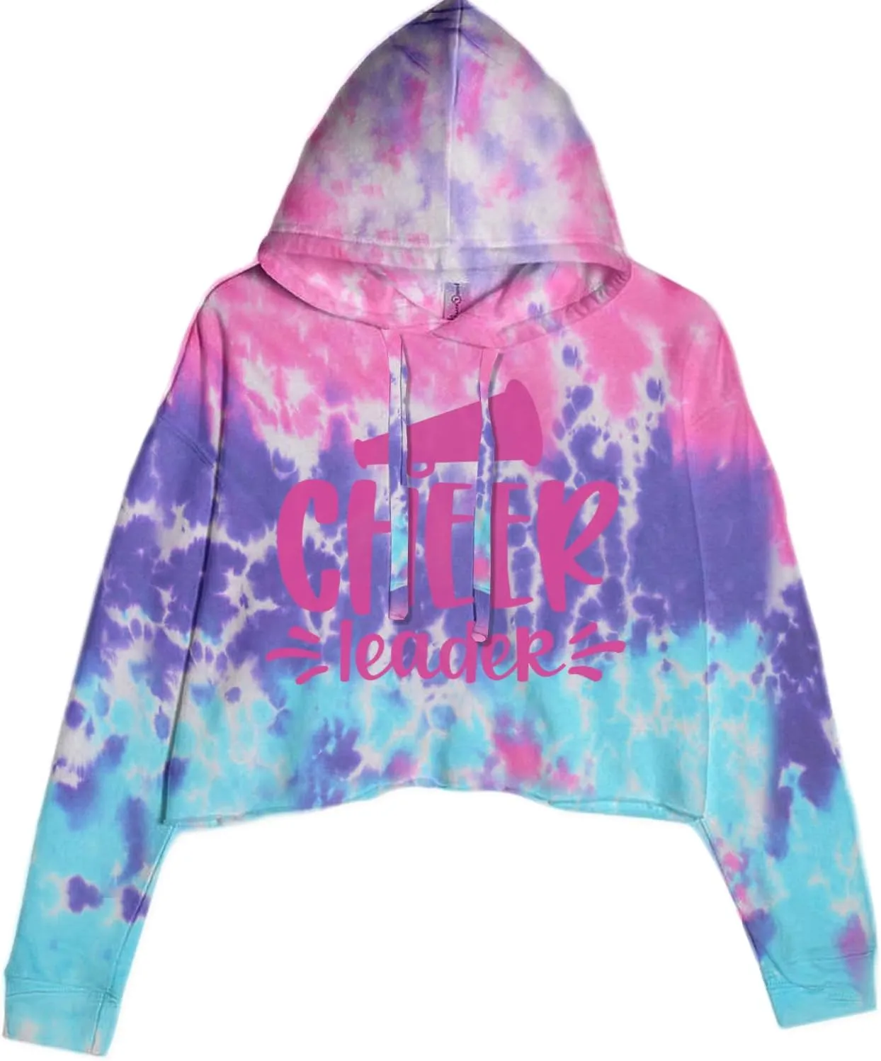 Cheerleader Bullhorn Cropped Fleece Hoodie, Soft & Cozy, Trendy Fit