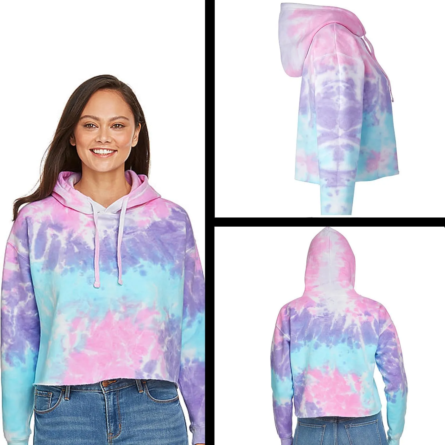 Cheerleader Bullhorn Cropped Fleece Hoodie, Soft & Cozy, Trendy Fit