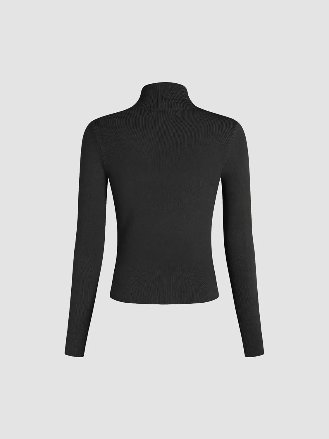 CIDER Mock Turtleneck Tops for Women Ribbed Knit Long Sleeve Slim Fitted Fall Solid Sweater T Shirts