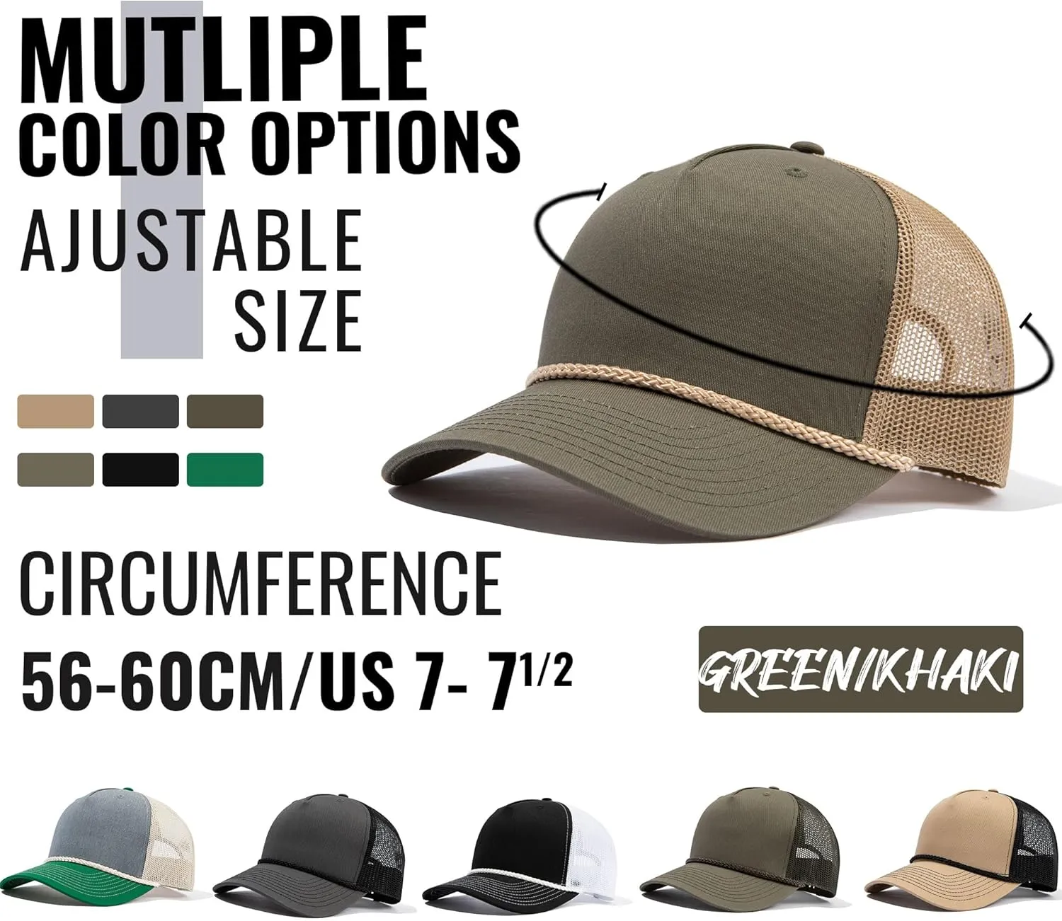 CLAPE Mesh Blank Trucker Hat Baseball Cap Snapback High Crown Baseball Cap Outdoor Cap Structured Golf Dad Cap