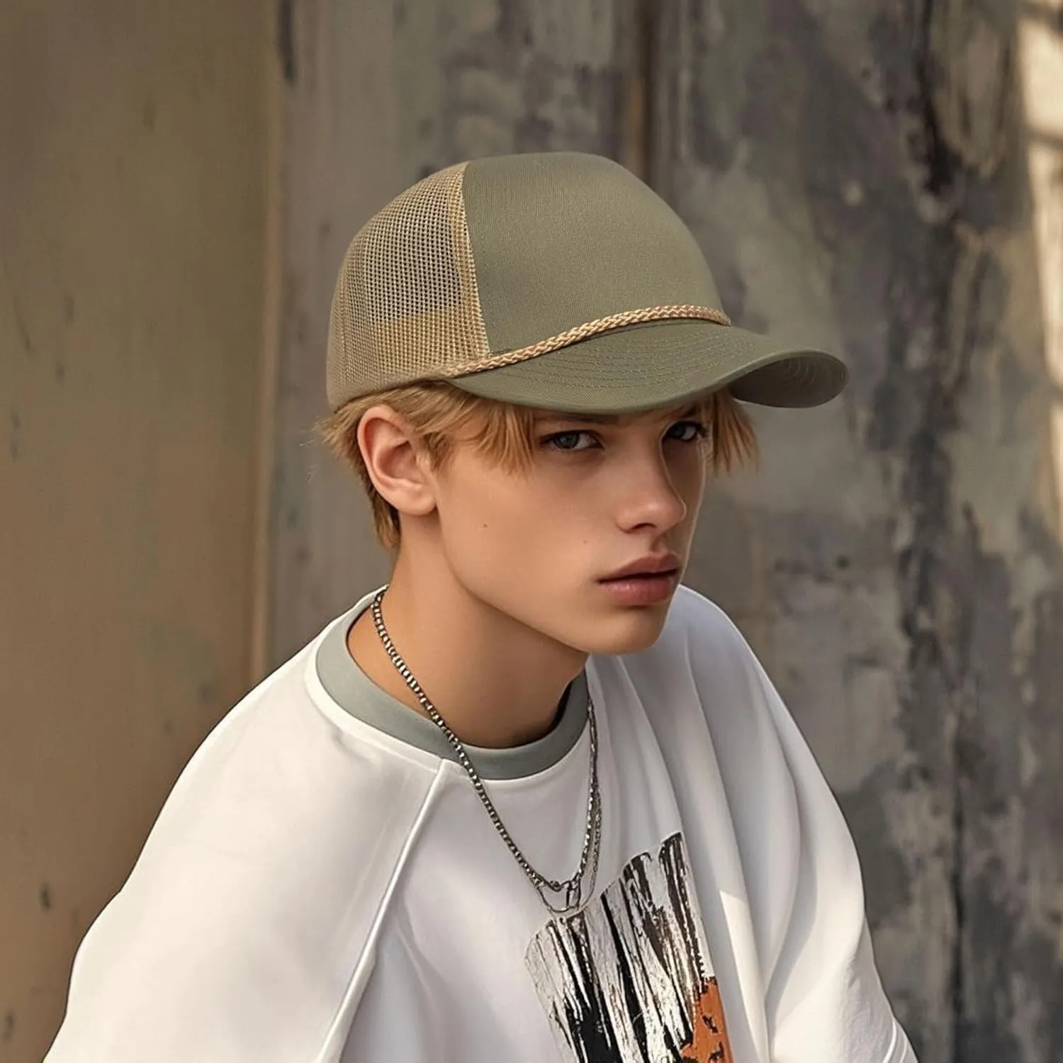 CLAPE Mesh Blank Trucker Hat Baseball Cap Snapback High Crown Baseball Cap Outdoor Cap Structured Golf Dad Cap