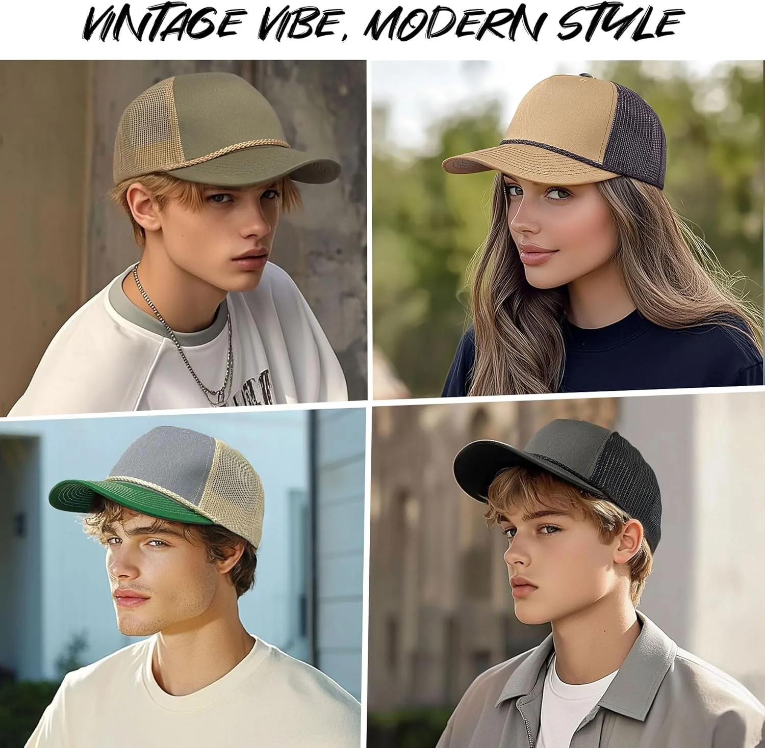 CLAPE Mesh Blank Trucker Hat Baseball Cap Snapback High Crown Baseball Cap Outdoor Cap Structured Golf Dad Cap