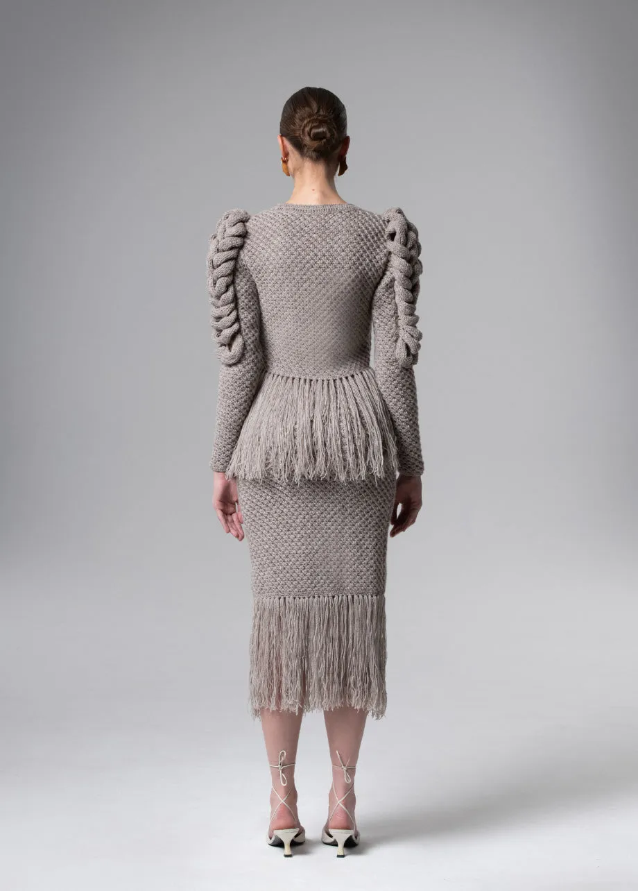 CREAM CARDIGAN WITH FRINGES