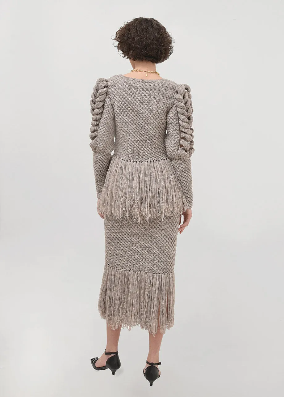 CREAM CARDIGAN WITH FRINGES