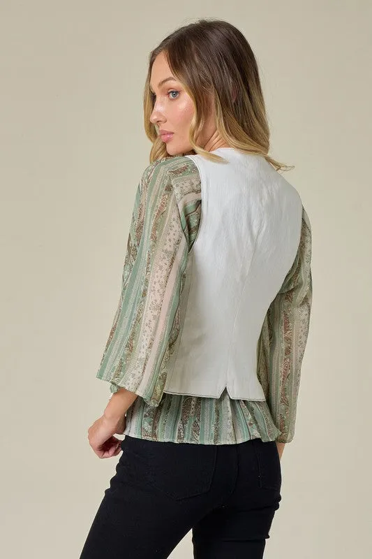 Denim Structured Vest-FINALSALE