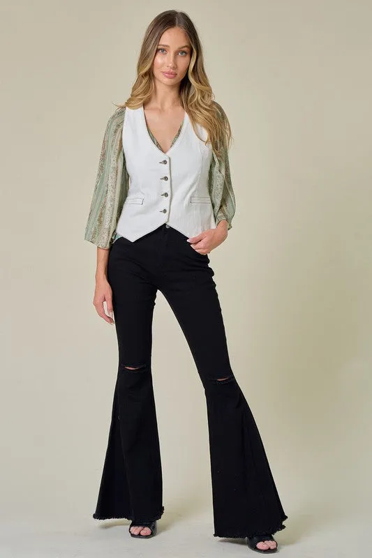 Denim Structured Vest-FINALSALE