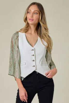 Denim Structured Vest-FINALSALE