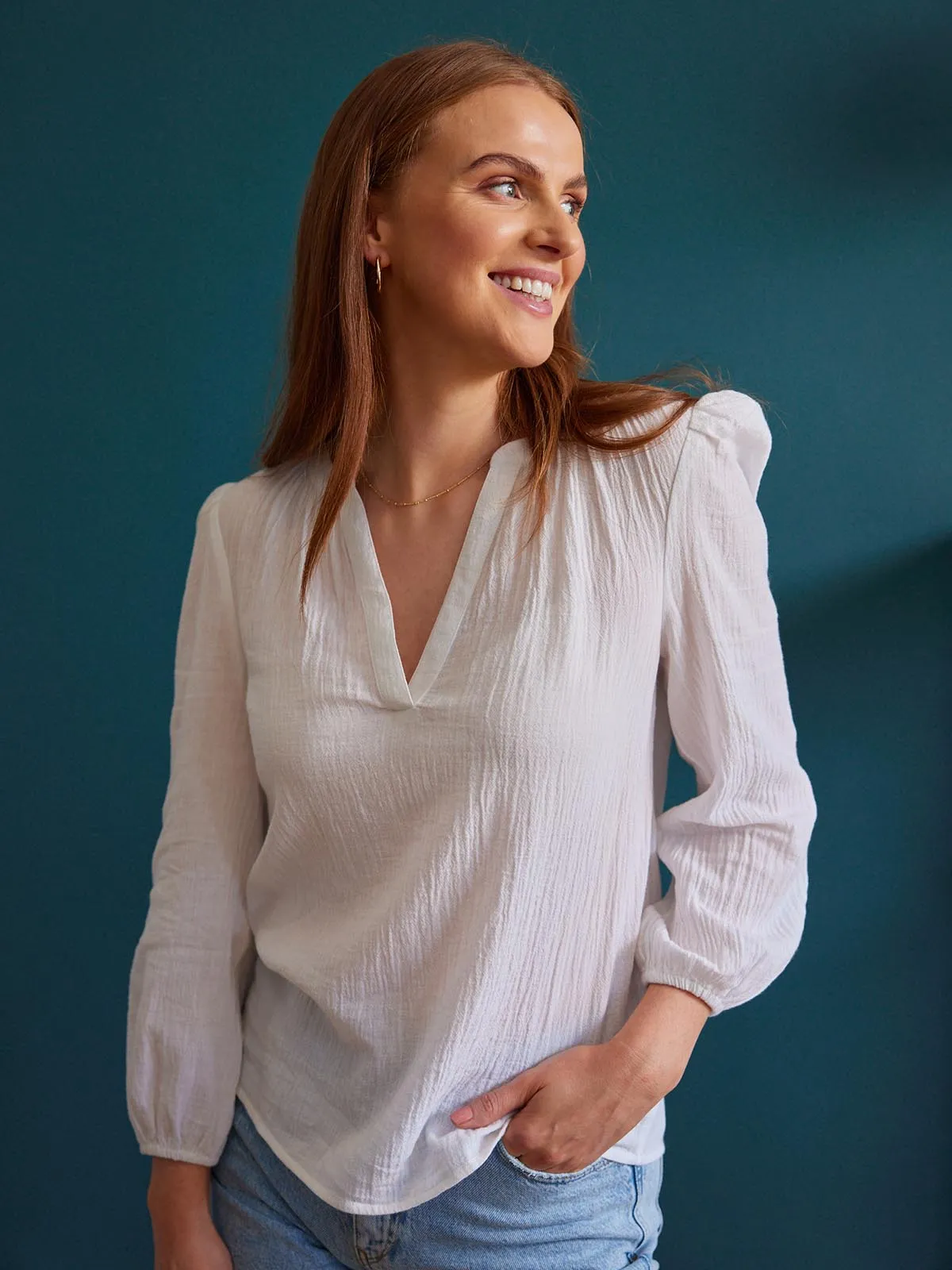 Eve -  Relaxed Blouse - White