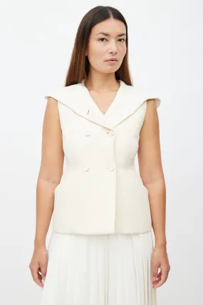 Fall 2017 Beige Structured Hooded Vest