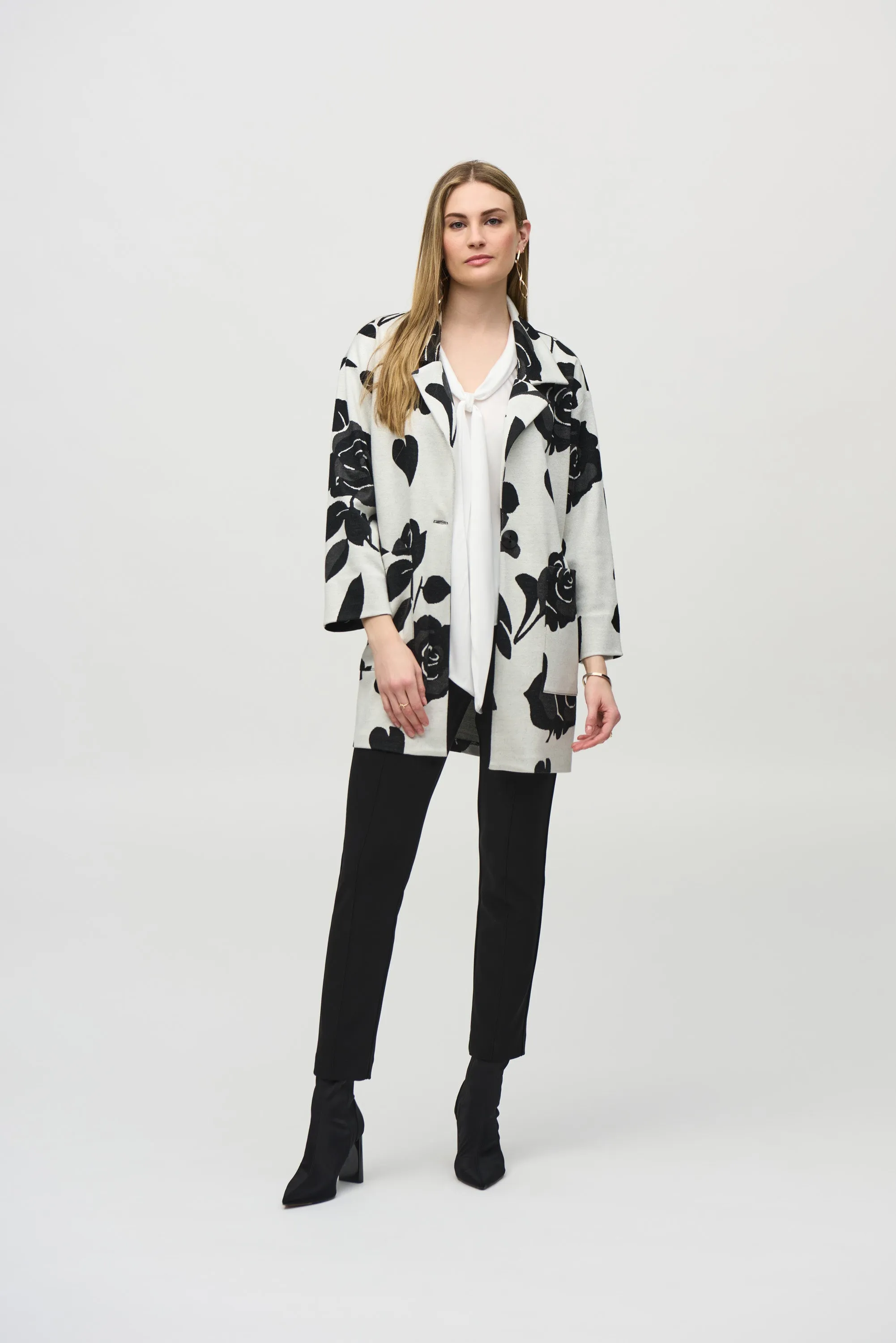 Floral Jacquard Coat
