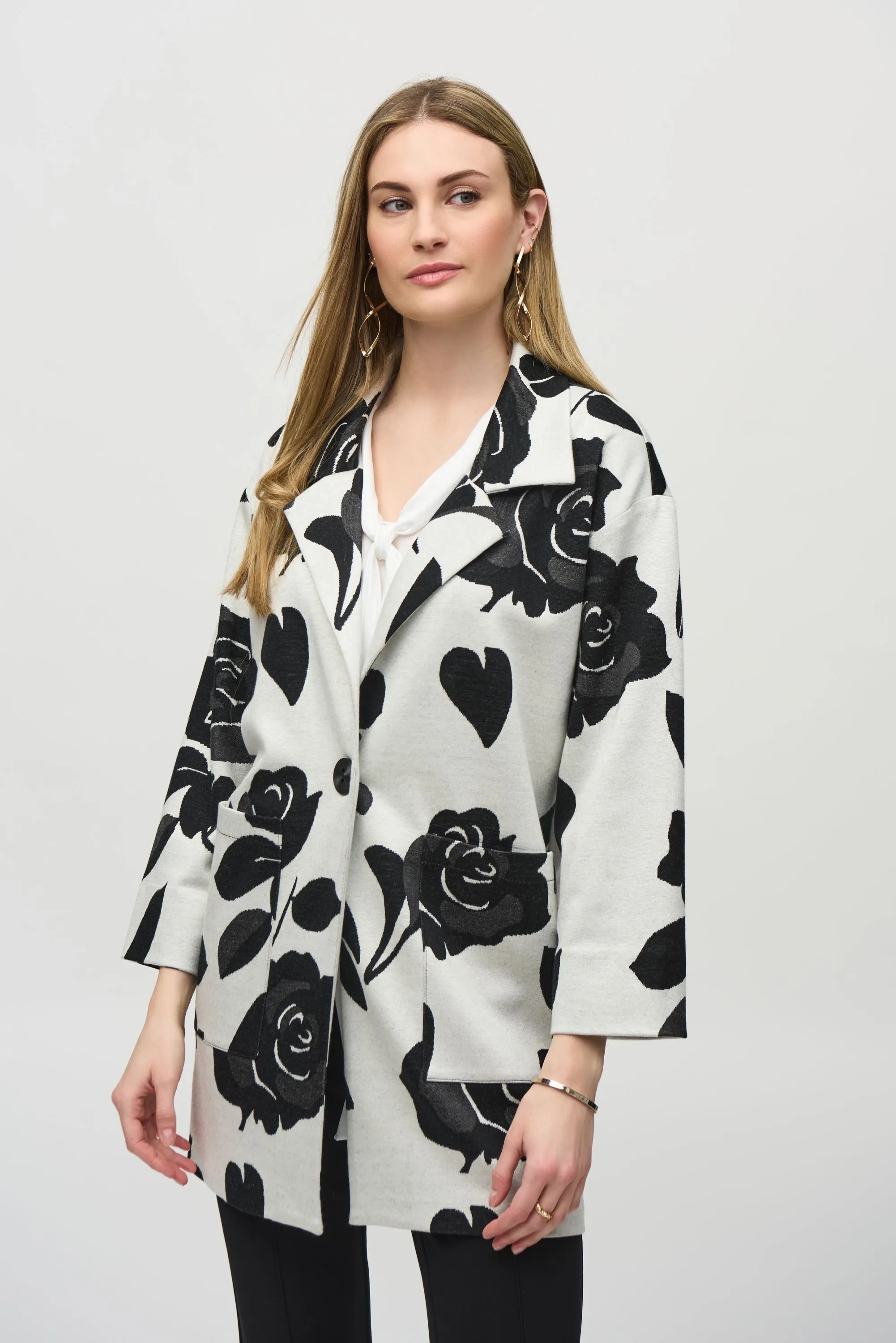 Floral Jacquard Coat