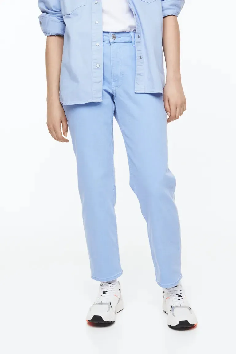 H&M Classic Ankle-Length Slim Jeans, Light Blue
