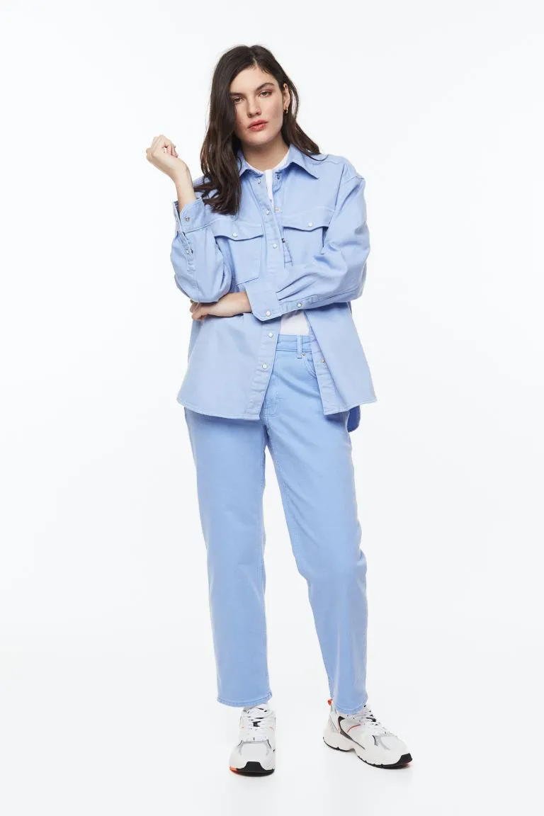 H&M Classic Ankle-Length Slim Jeans, Light Blue
