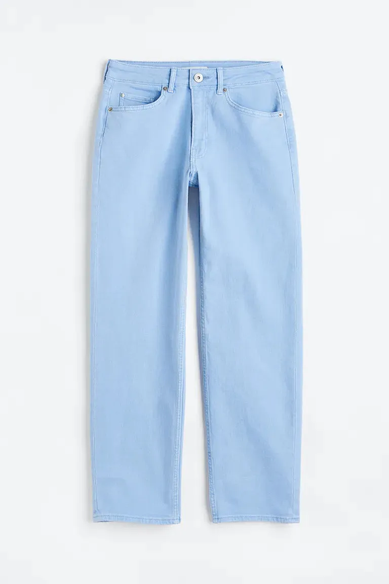 H&M Classic Ankle-Length Slim Jeans, Light Blue