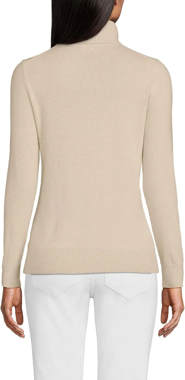 Lands' End Women's Cashmere Turtleneck Sweater