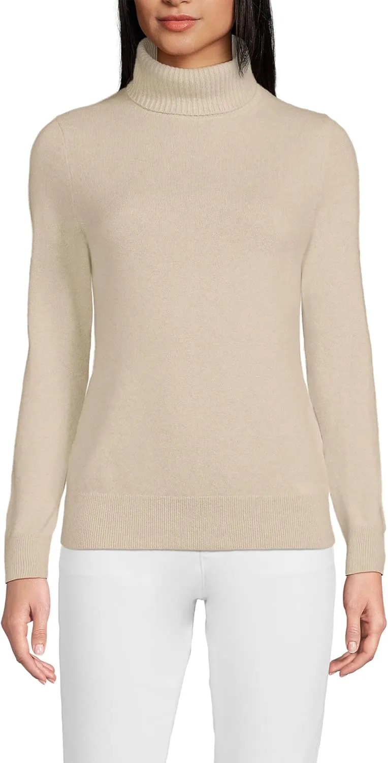 Lands' End Women's Cashmere Turtleneck Sweater