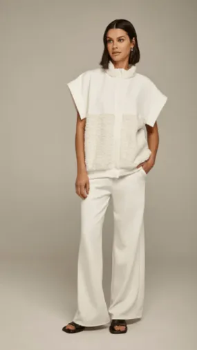 Lanston Sherpa Kenzie Vest in Cream