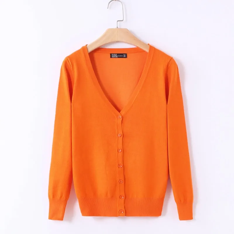 Luexco Women's Knitted V-neck Cardigan Sweater
