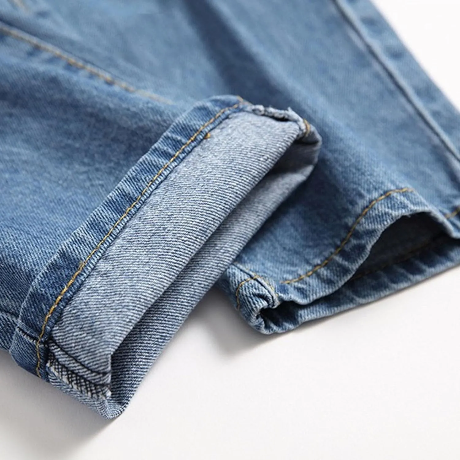 Men's Casual Distressed Classic Jeans Regular Fit Straight Denim Pants Comfort Washed Outdoor Jeans Trouser