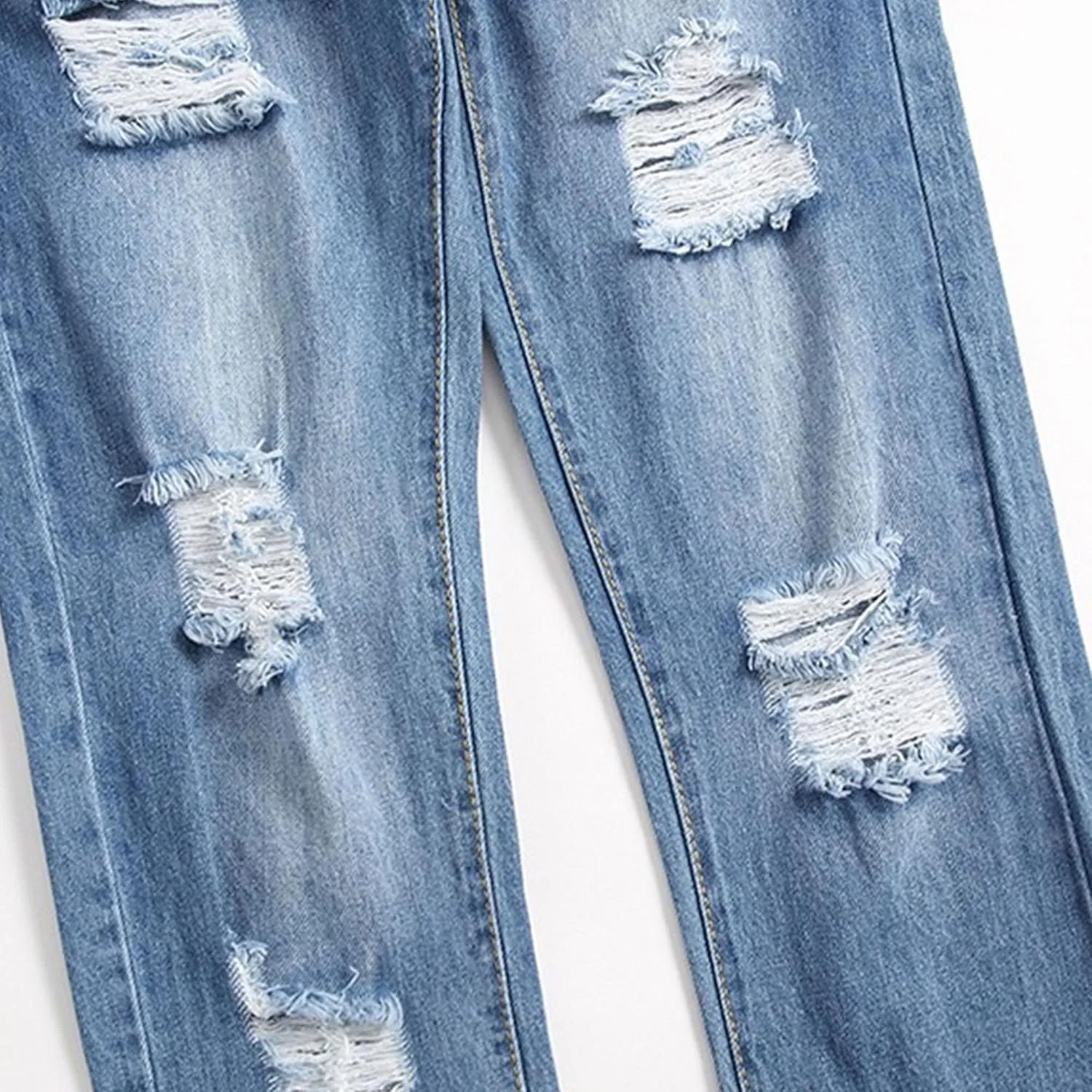 Men's Casual Distressed Classic Jeans Regular Fit Straight Denim Pants Comfort Washed Outdoor Jeans Trouser