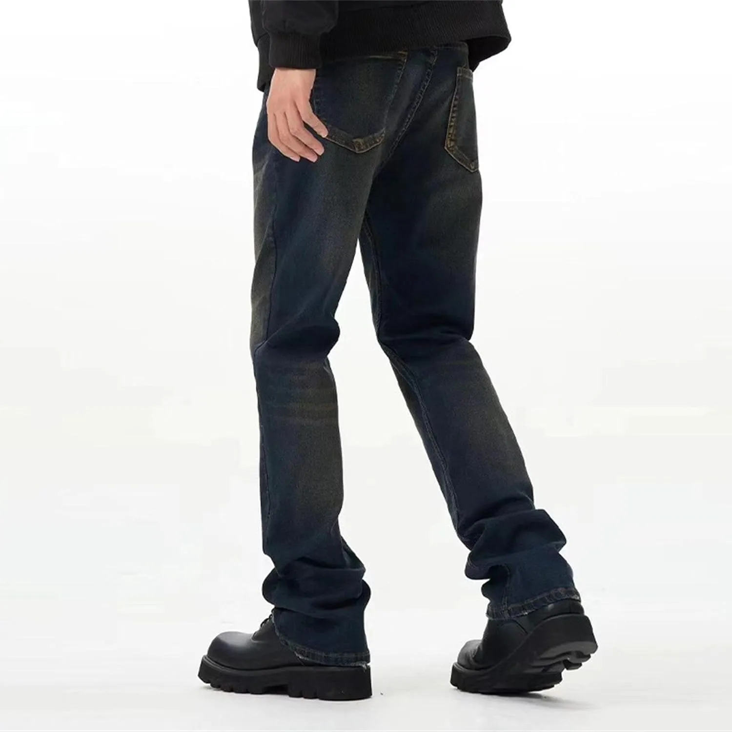 Men's Casual Vintage Streetwear Jeans Straight Leg Classic Denim Pants Loose Fit Cotton Jeans Trouser