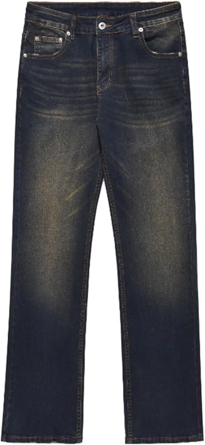 Men's Casual Vintage Streetwear Jeans Straight Leg Classic Denim Pants Loose Fit Cotton Jeans Trouser