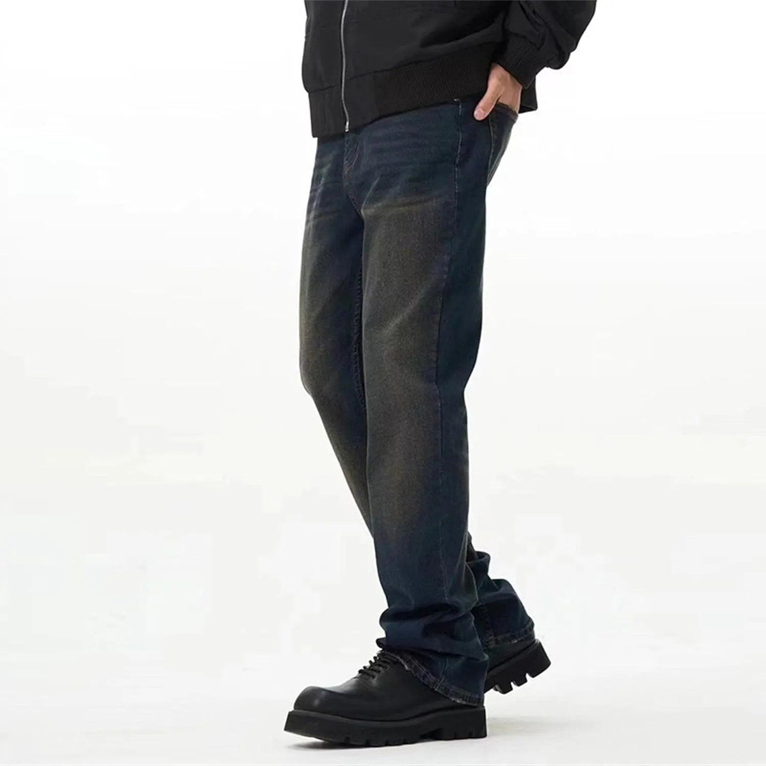 Men's Casual Vintage Streetwear Jeans Straight Leg Classic Denim Pants Loose Fit Cotton Jeans Trouser