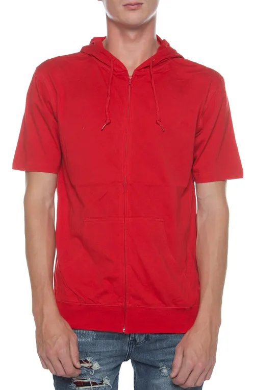 Men's S/S Zip Beach Jersey Hoodie Scarlet