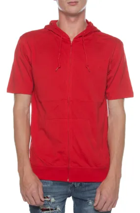 Men's S/S Zip Beach Jersey Hoodie Scarlet