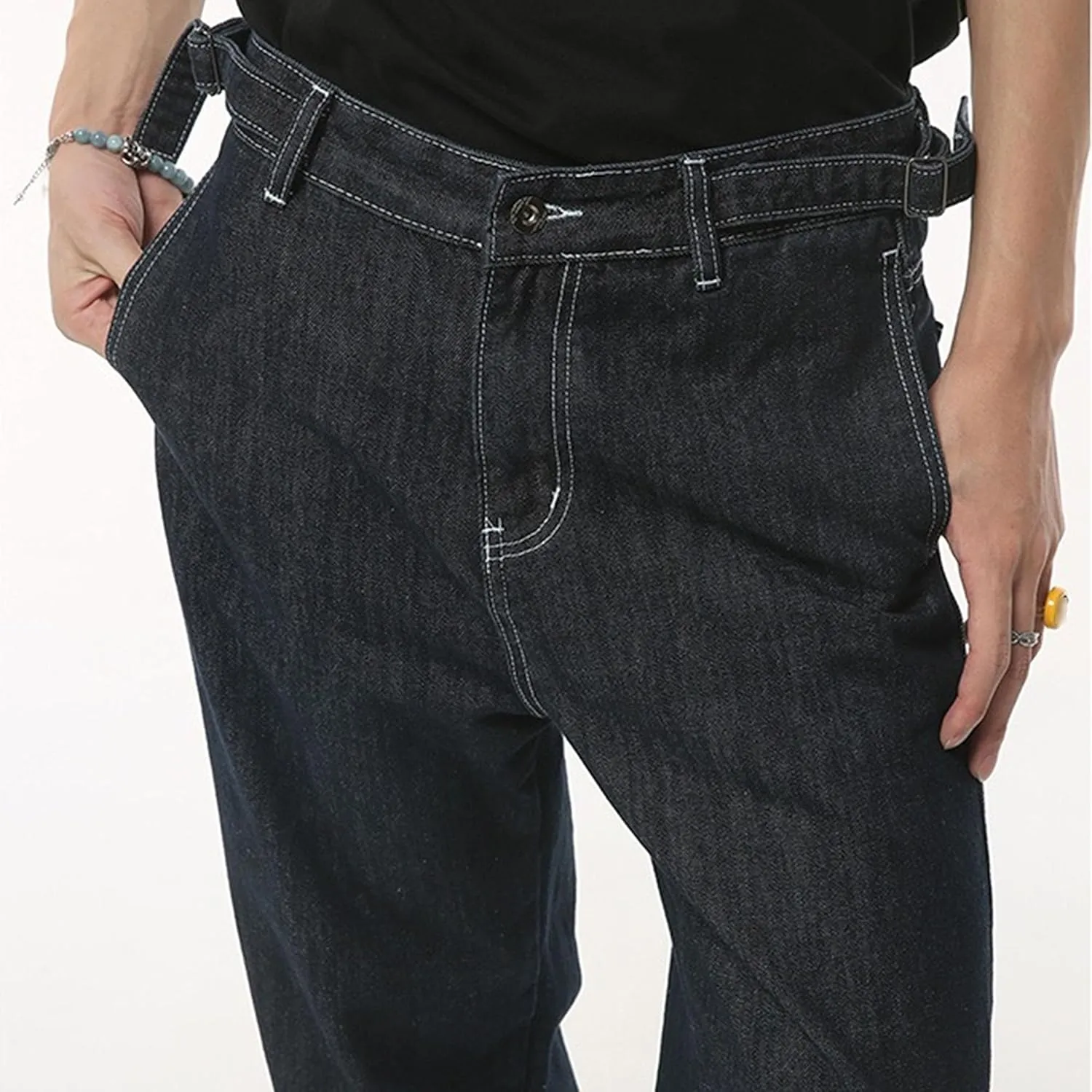 Men's Straight Leg Fashion Baggy Jeans Loose Fit Classic Denim Pants Casual Regular Fit Comfort Jeans