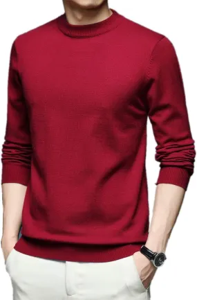 Men's Sweater Pullover,Crew Neck Slim Fitted Long Sleeve Knitted Casual Solid Tops S~2XL