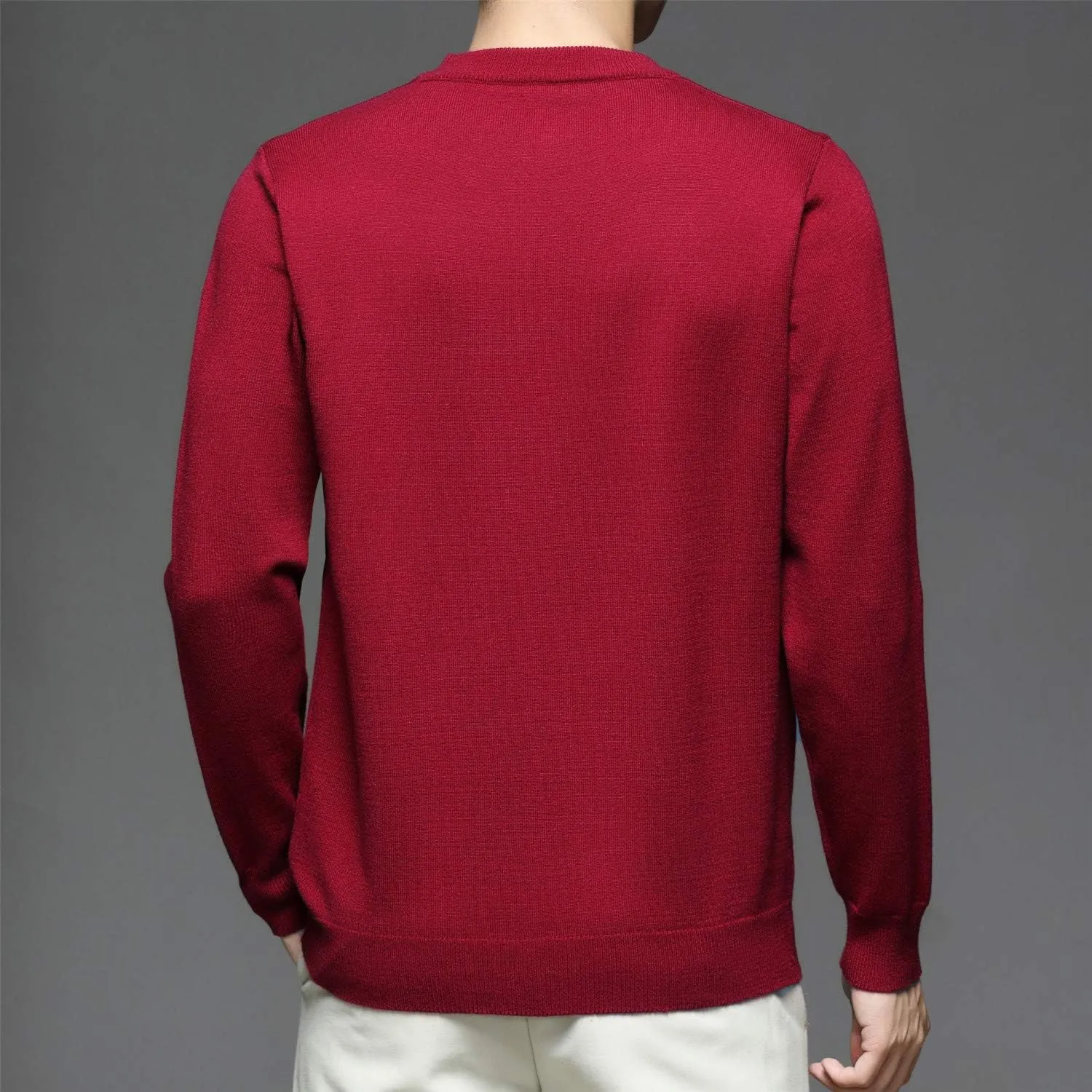 Men's Sweater Pullover,Crew Neck Slim Fitted Long Sleeve Knitted Casual Solid Tops S~2XL