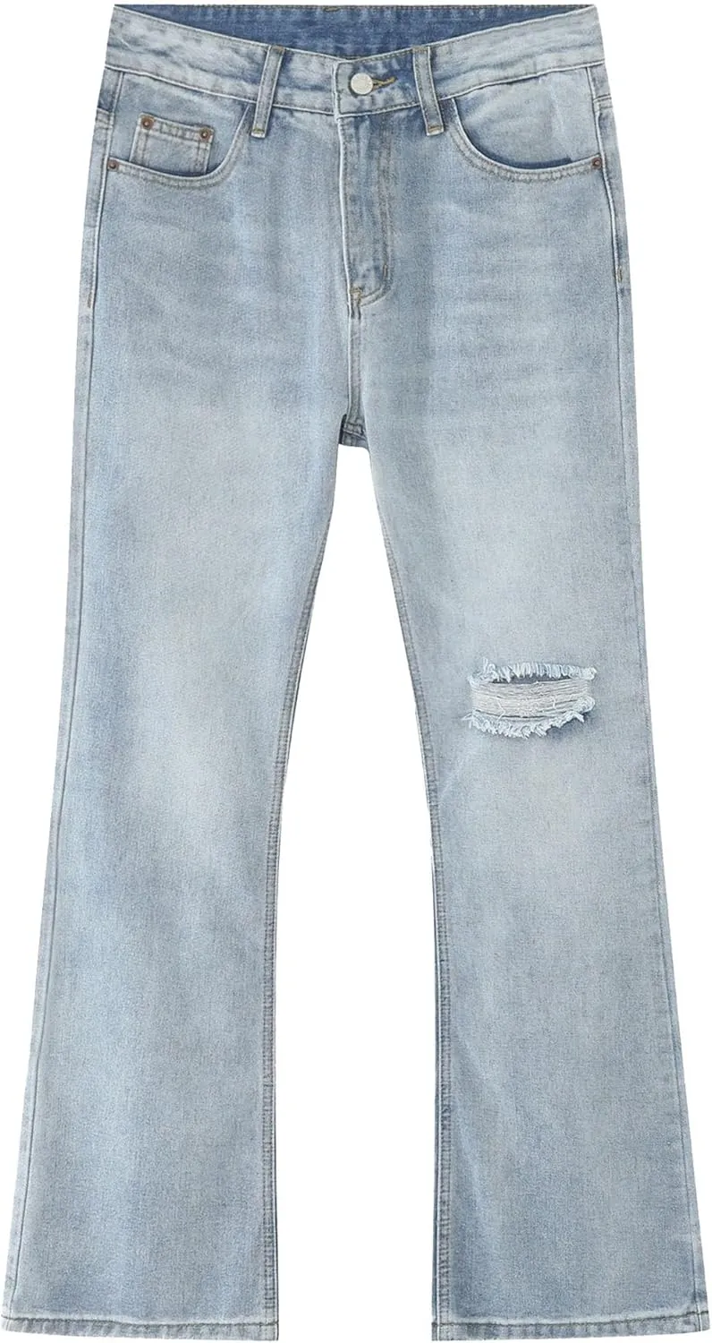 Men's Wide Leg Washed Hip Hop Jeans Fashion Loose Fit Classic Denim Pants Vintage Comfort Streetwear Jeans