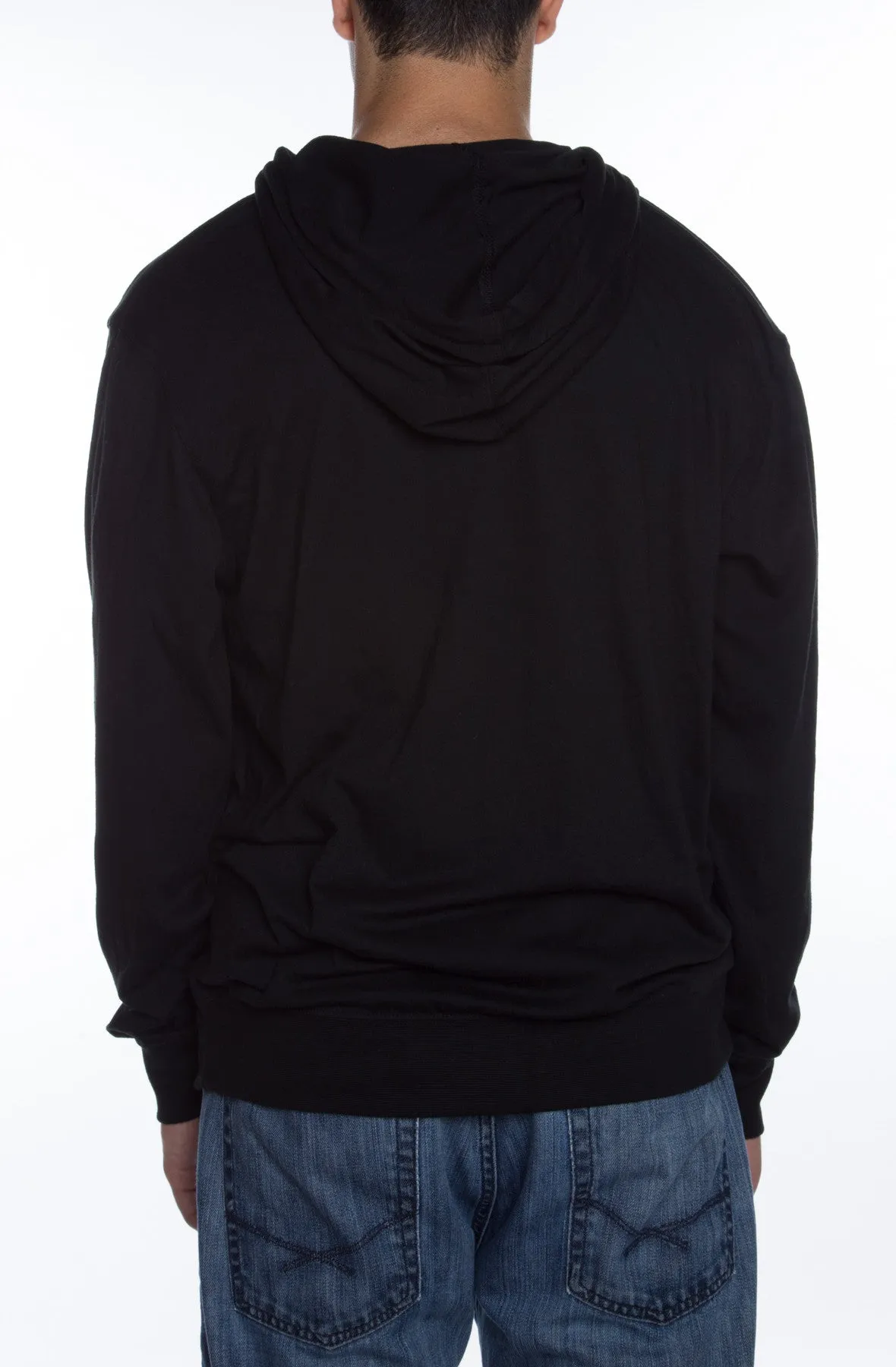Men's Zip Beach Jersey Hoodie Black