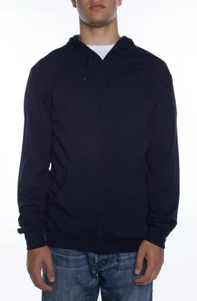 Men's Zip Beach Jersey Hoodie Deep Navy