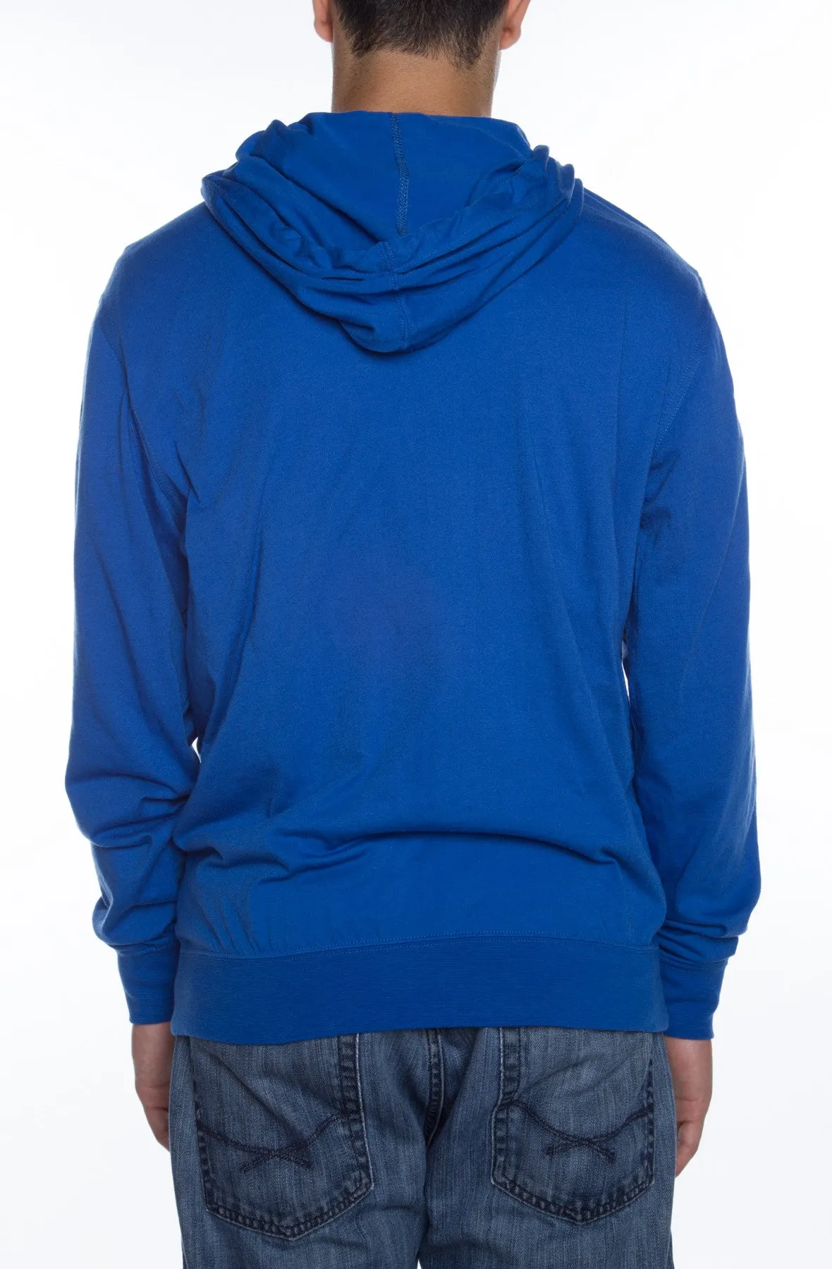 Men's Zip Beach Jersey Hoodie Royal
