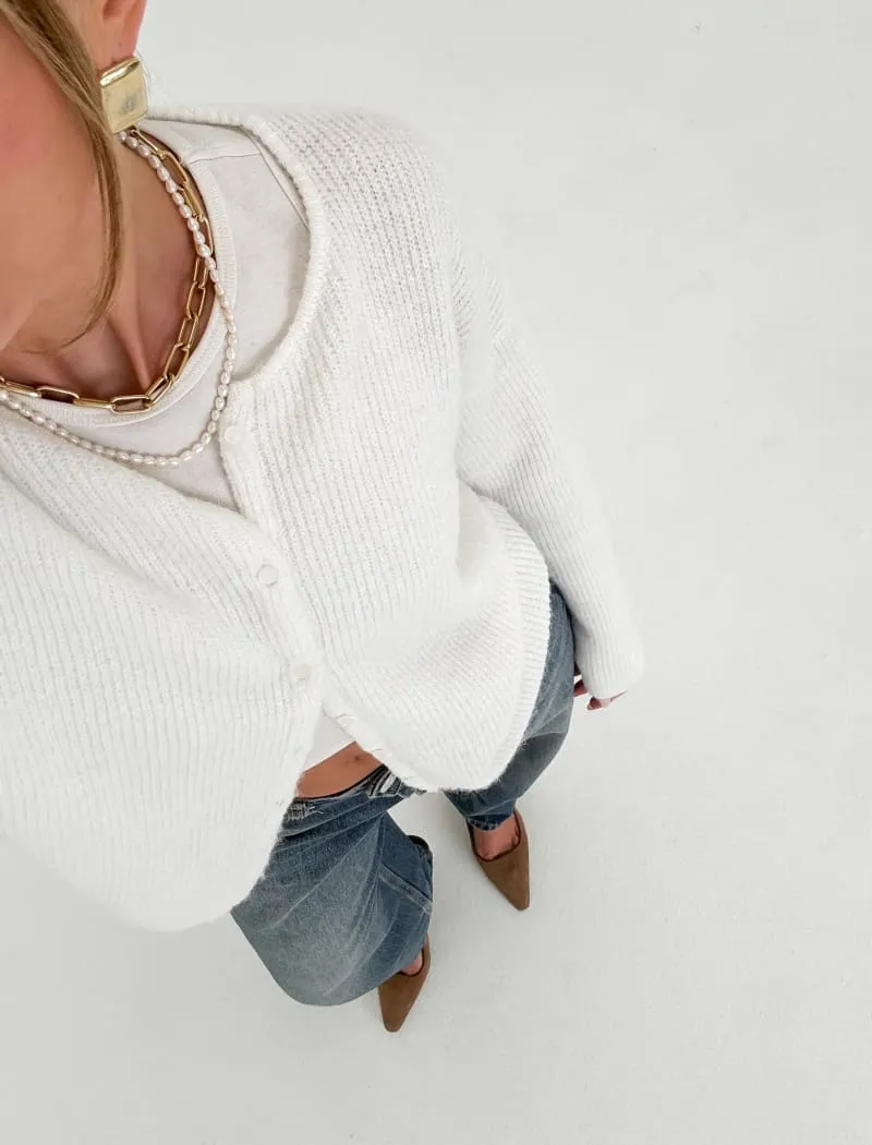Newport Cardigan | Ivory