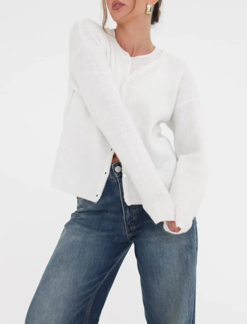 Newport Cardigan | Ivory