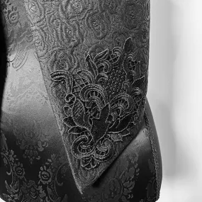 Nikita Vest - Limited Edition - Luxe black floral jacquard with black corner motif