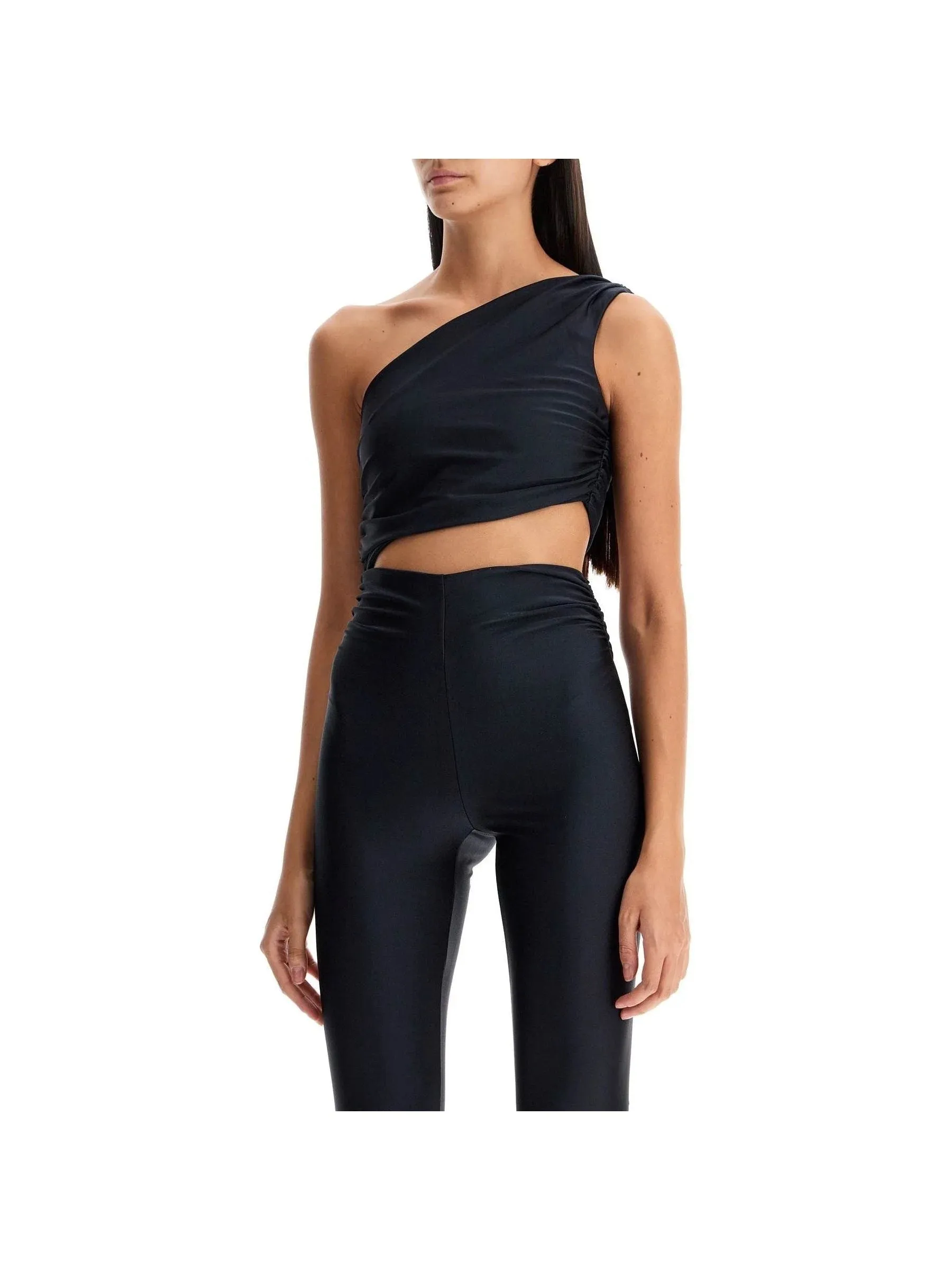 One Shoulder Ribbed Knit Sweater