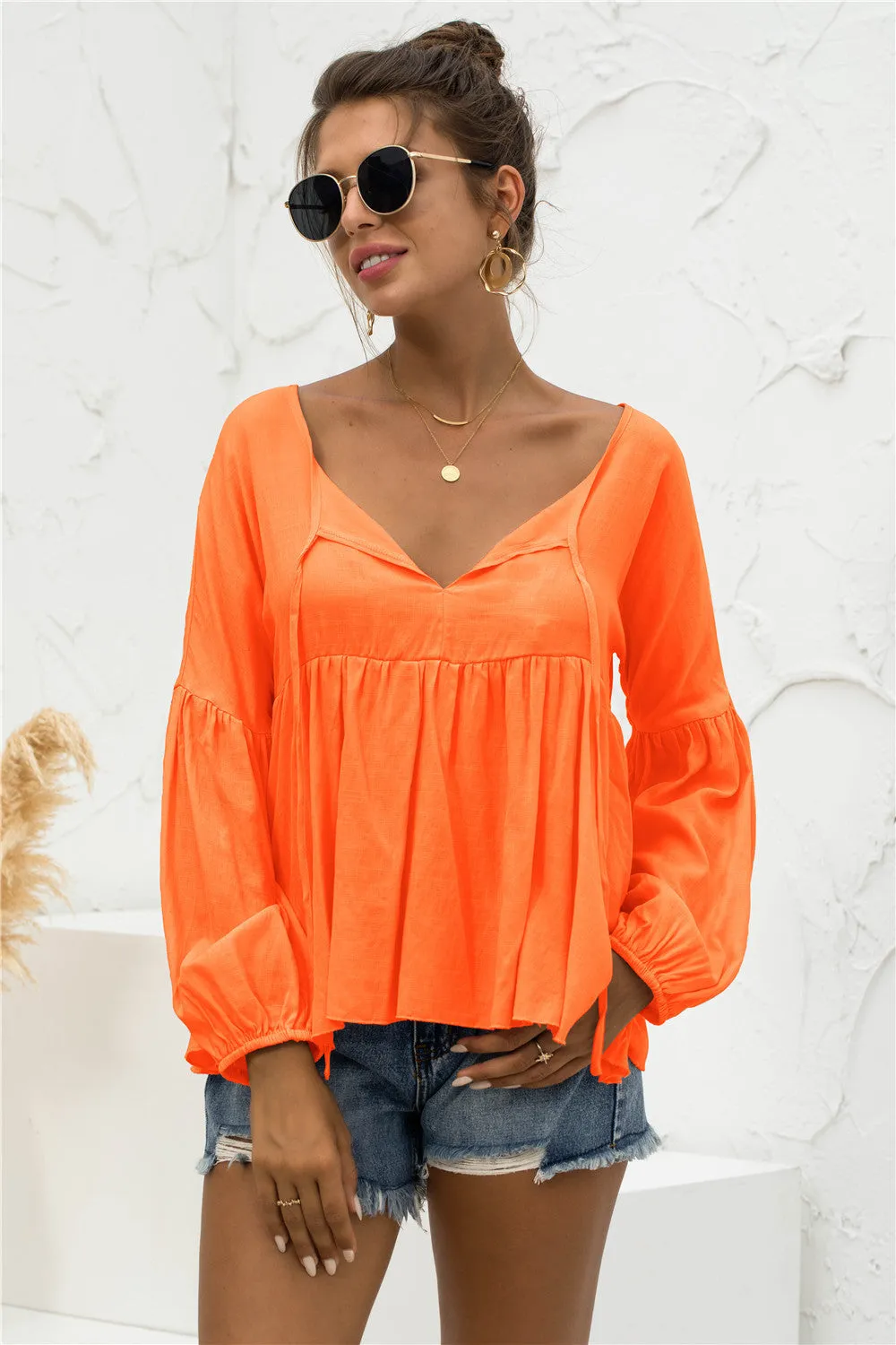 Relaxed Light Gathered Blouse