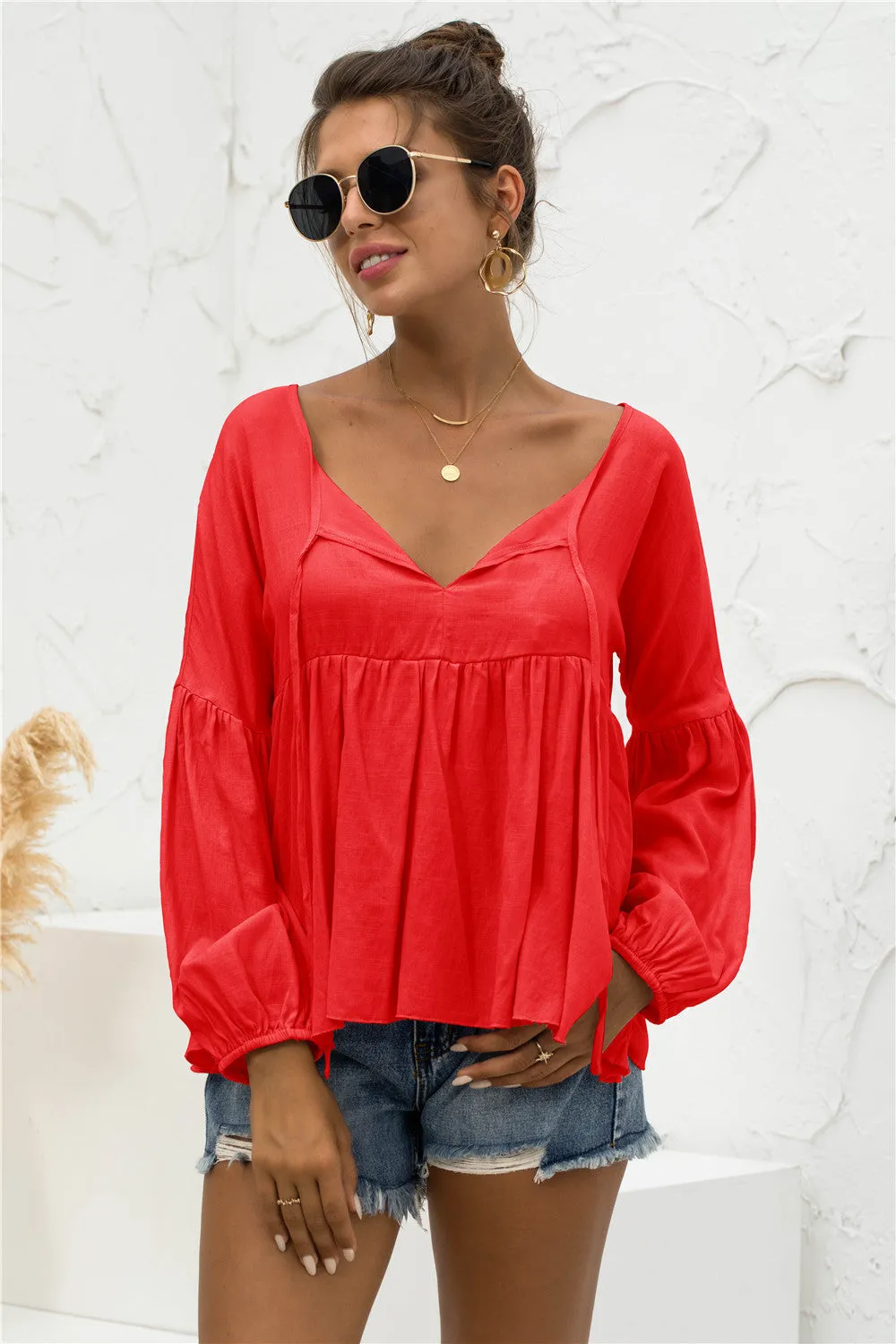 Relaxed Light Gathered Blouse