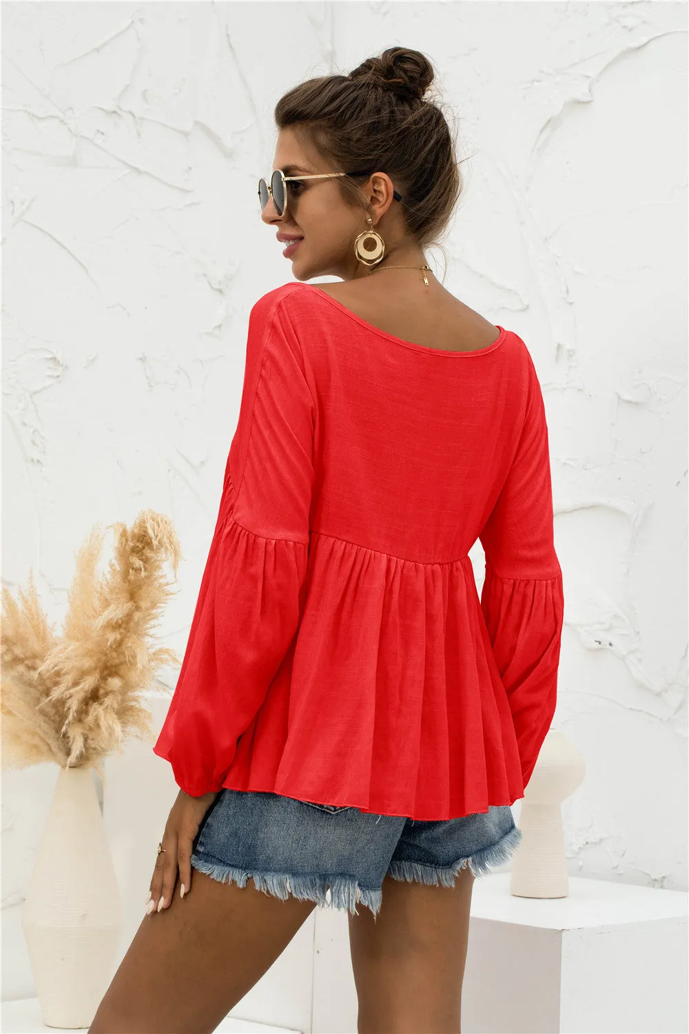 Relaxed Light Gathered Blouse